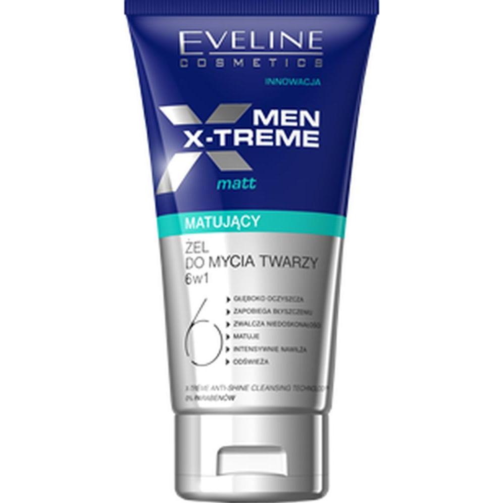 Eveline, Pulizia viso, Men X-Treme 6w1 Żel matujący do mycia twarzy 150ml (Gel detergente, 150 ml)