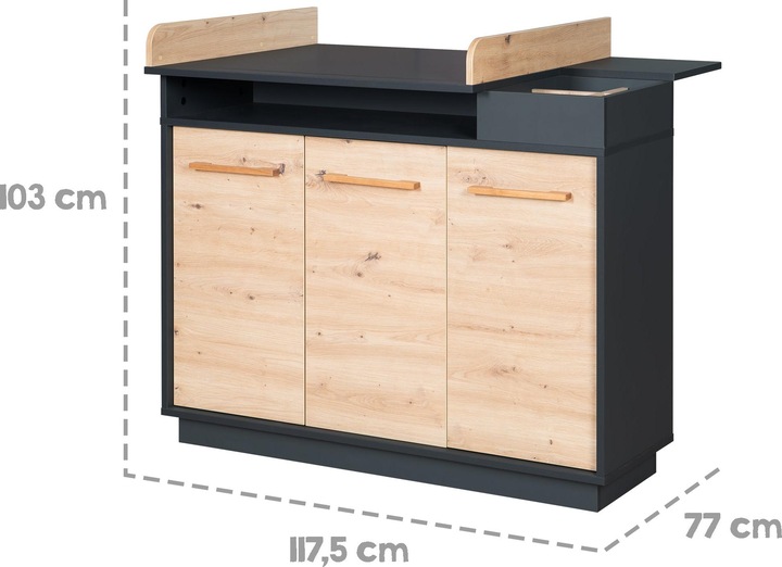 Image du produit Roba Ensemble de chambre d'enfant Lenn (Unité de changement, Lit de bébé)
