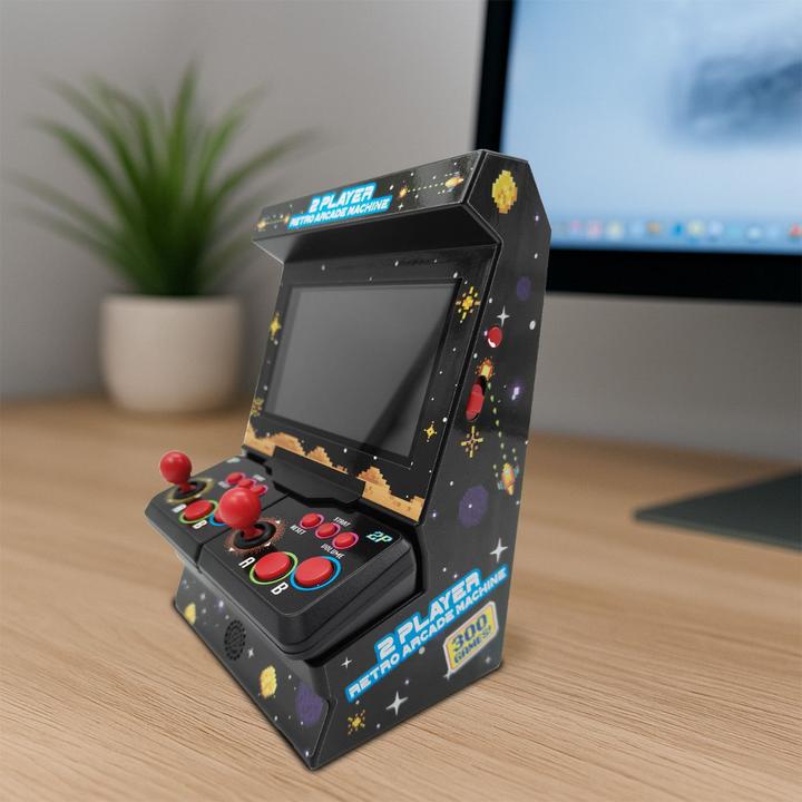 Produktbild Mad Monkey Retro Mini Arcade Machine mit Dual-Controller - inkl. 300x 8-Bit Spielen