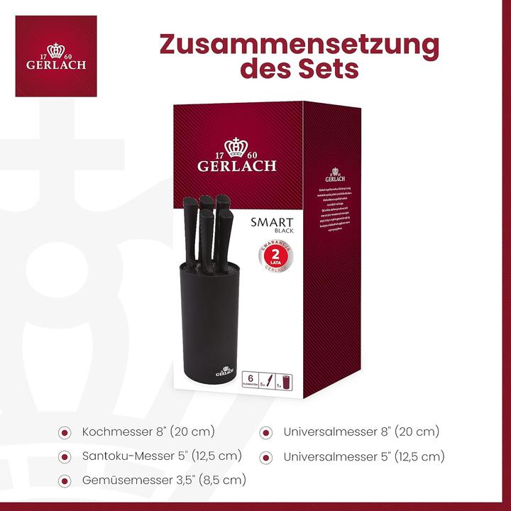 Produktbild Gerlach Messerset im Block SMART BLACK
