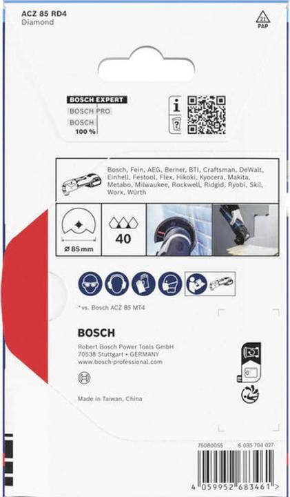 Produktbild Bosch Professional Zubehör Blau Zubehör 2608902057 EXPERT Starlock Segmentblatt ACZ 85 RD4 Diamantschliff+Abrasiv 85 1x