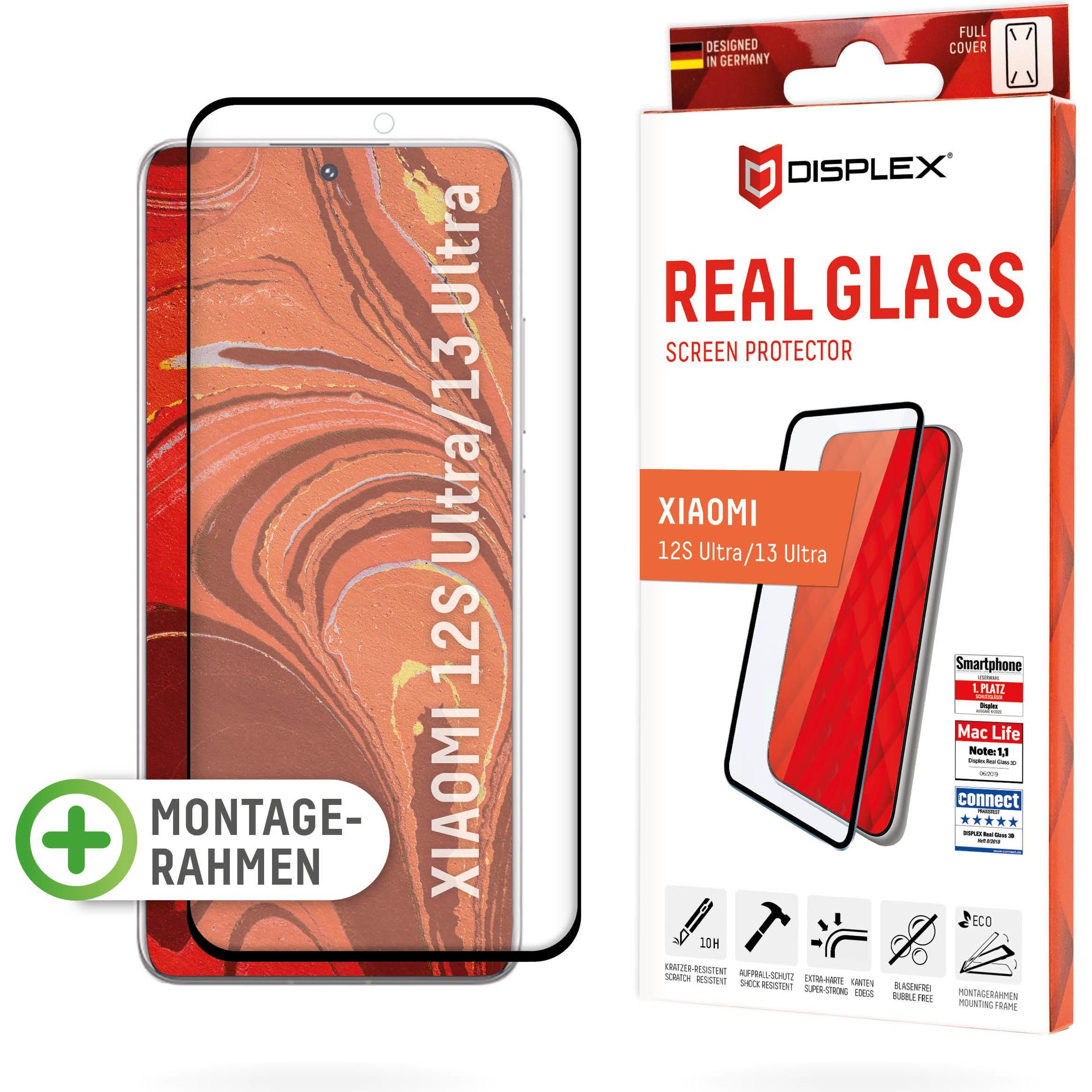 Displex Real Glass, Full Cover Panzerglas (1 Stück, Xiaomi 13 Ultra), Smartphone Schutzfolie, Transparent