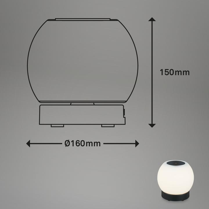 Image du produit Briloner Lampe de table LED, noir, 1xModules LED/3W (350 lm)