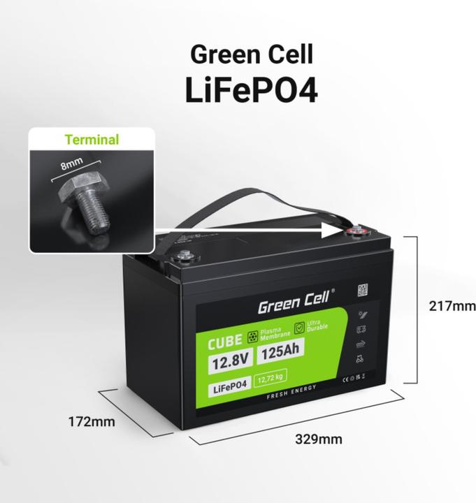 Immagine prodotto GreenCell Batteria di alimentazione (12.80 V, 125 Ah)