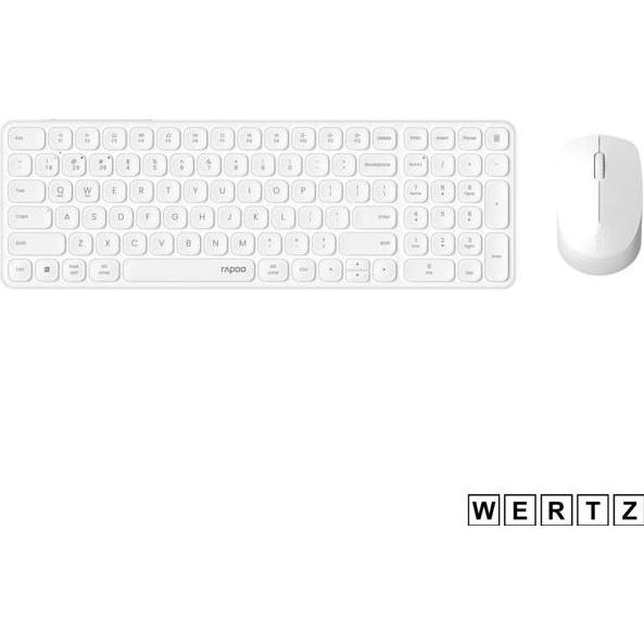 Thumbnail - Rapoo Kabelloses Multimodus-Deskset 9710M, QWERTZ, weiss (00228038) (DE, Kabellos), Tastatur, Weiss