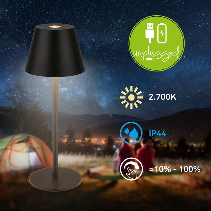 Produktbild Briloner Brilo unplugged KIKI NANO Akku Tischleuchte - Schwarz (130 lm)
