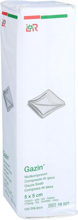 Actual product image Gazin Mullkompressen 5x5cm 12-fach unsteril