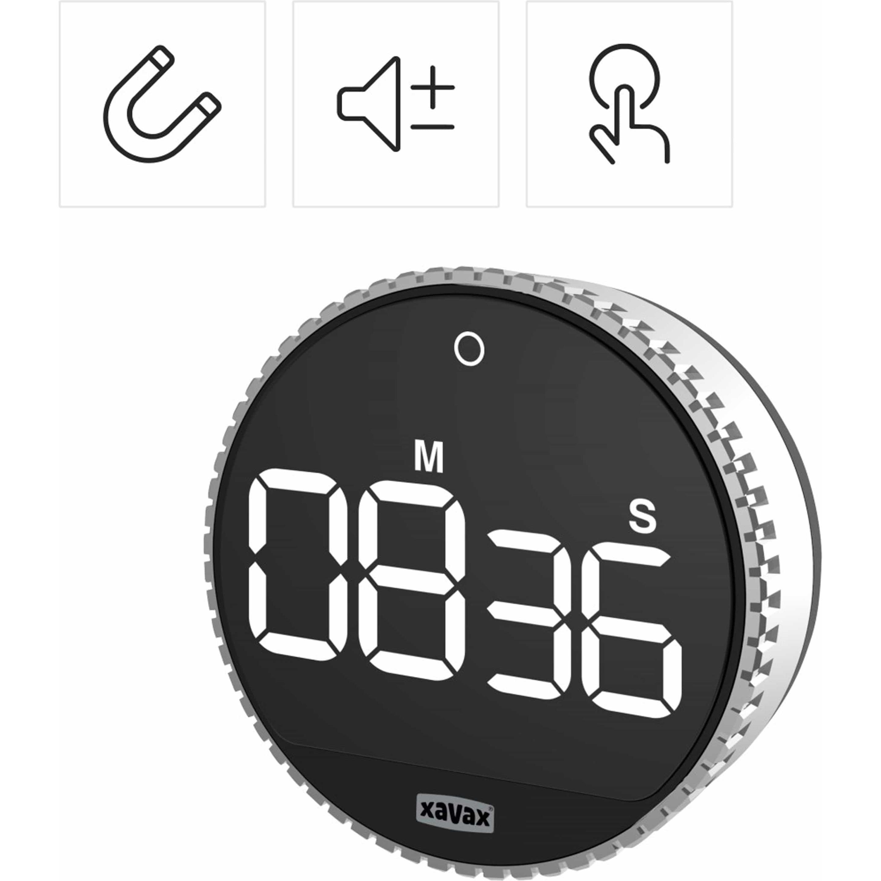 Thumbnail - Xavax Rotation, Küchenwecker, Schwarz, Silber
