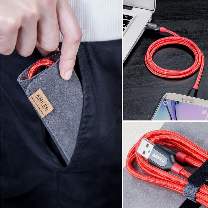 Produktbild Anker PowerLine+ USB Kabel USB A Micro-USB A Rot (0.90 m, USB 2.0)