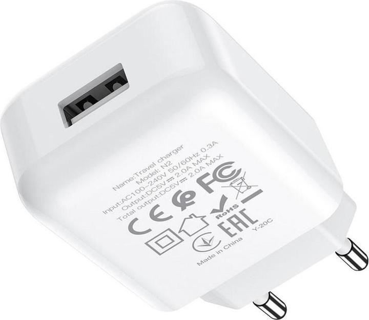 Produktbild Hoco Adapter travel charger USB A + cable USB A to Type C 2.1A N2 white