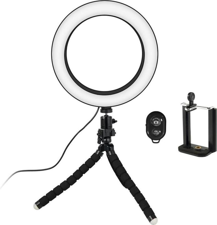 Actual product image JTI Selfie lamp/ring light (20 cm) with mouldable tripod (Ring light)