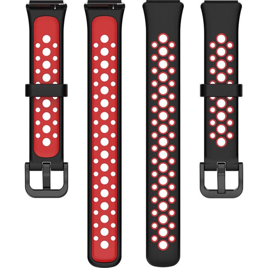 Strap-it Sportarmband (Silikon, Band 7), Uhrenarmband, Schwarz, Rot, Mehrfarbig
