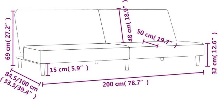 Produktbild vidaXL Schlafsofa (2-Sitzer)