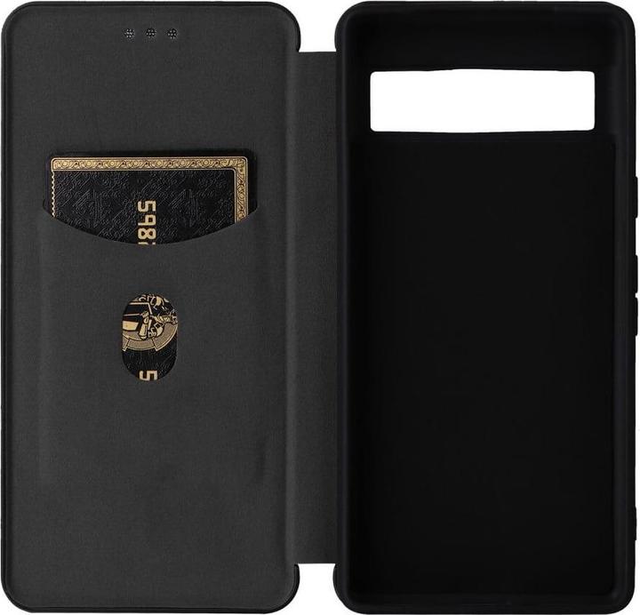 Actual product image Cover-Discount Google Pixel 7a - Carbon Look Flip Case black (Google Pixel 7a)