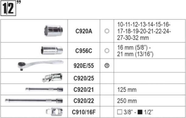 Produktbild BETA 020476008 2047E/C108 Werkzeugkasten 108 Stück 1/4" - 1/2" (108 Teile)