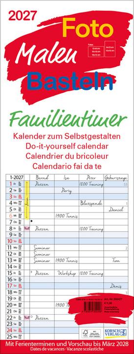Produktbild Foto-Malen-BastelnFamilientimer2027 (Spezial)