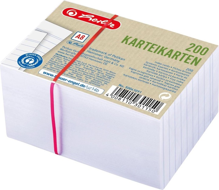Image du produit Herlitz Fiche lignée Ange Bleu 200 feuilles (A8, 180 g/m², 200 x)