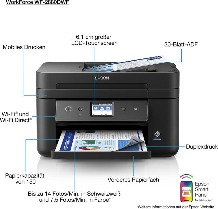 Produktbild Epson WorkForce WF-2880DWF (Tintenpatrone, Farbe)