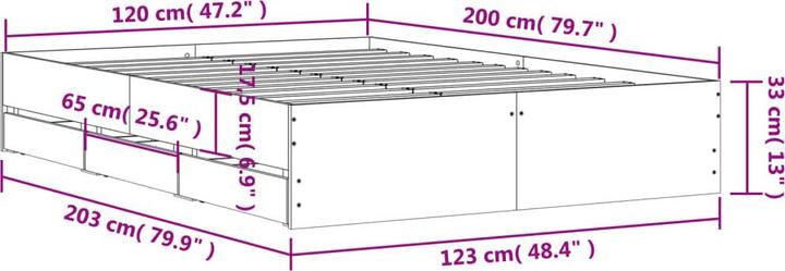 Produktbild vidaXL Bettgestell (120 x 200 cm)