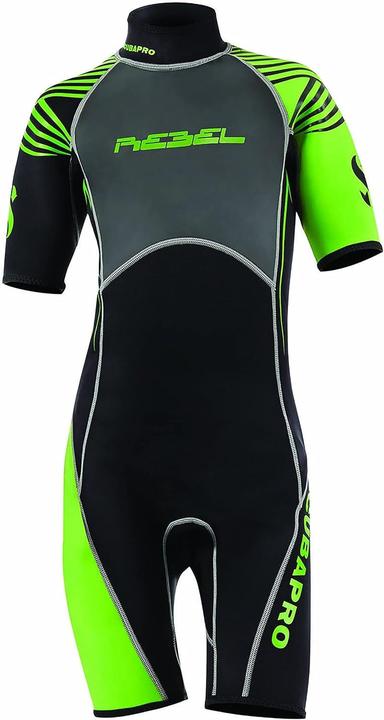 Scubapro Rebel Shortie Kids Kindershort voor volwassenen, uniseks, 2,5 mm (L) neopreenpak, zwart, L (L)