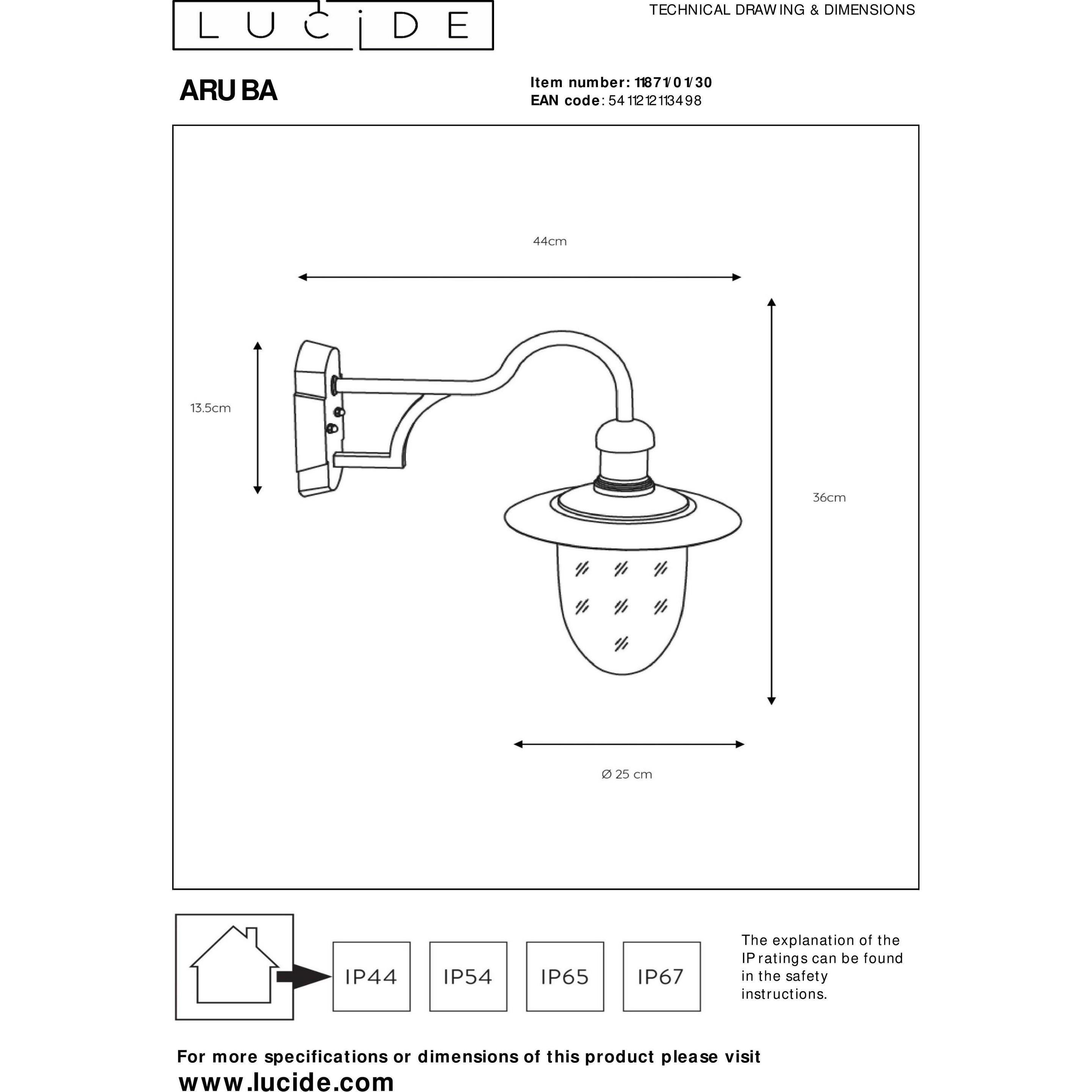 Thumbnail - Lucide, Gartenbeleuchtung, Aruba (E27, IP44)