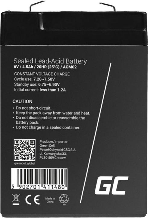 Immagine prodotto GreenCell AGM02 (6 V, 4.50 Ah)