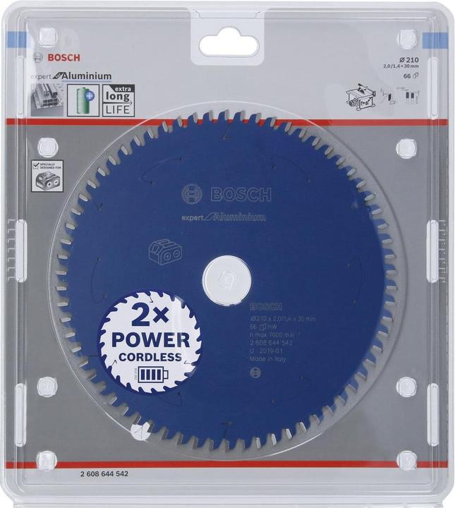 Produktbild Bosch Professional Zubehör Akku-Kreissägeblatt Expert for Aluminium, 210 x 2/1,4 x 30, 66 Zähne
