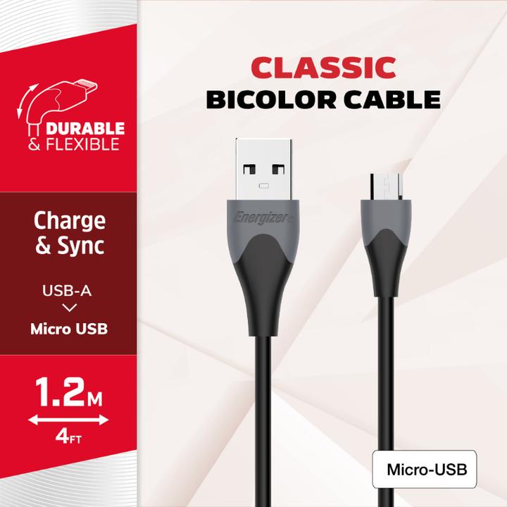 Produktbild Energizer Zweifarbiges Kabel - Micro-USB - 1.2 m (1.20 m)