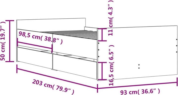 Image du produit vidaXL Bettgestell (90 x 200 cm)