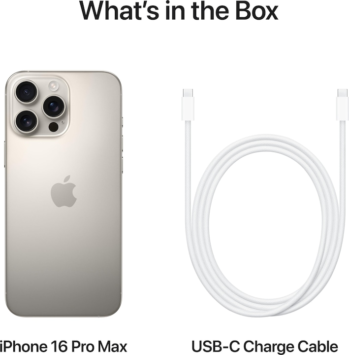 Immagine prodotto Apple iPhone 16 Pro Max (1000 GB, Titanio naturale, 6.90", SIM + eSIM, 48 Mpx, 5G)