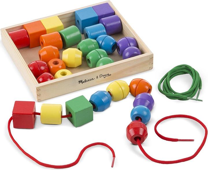 Actual product image Melissa & Doug First wooden beads to string
