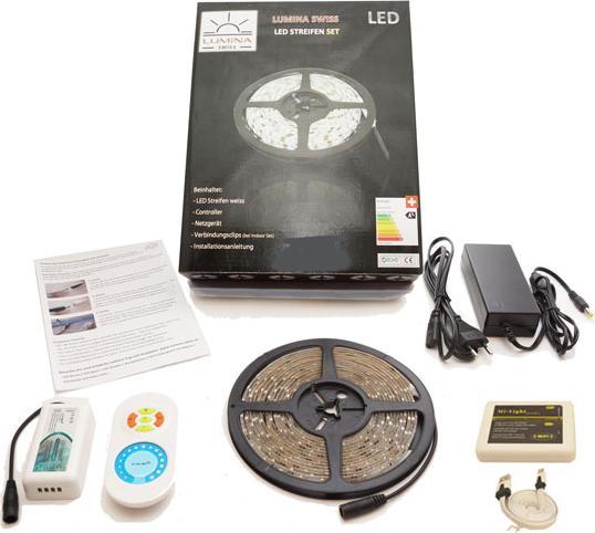 Image du produit Lumina Swiss Kit de bandes LED 5m HD Froid Intérieur Smartphone (Blanc froid, 500 cm, Intérieur)