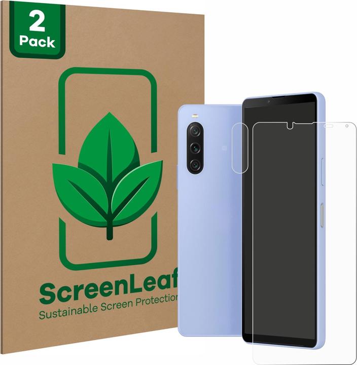 Produktbild ScreenLeaf Schutzfolie nachhaltiger Displayschutz Displayschutzfolie Folie Klar Transparent (2 Stück, Sony Xperia 10 V)