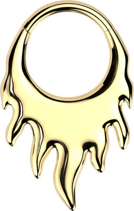 Produktbild Star Piercing Micro Segmentring klappbar vergoldet Flammen (ohne Messing, Titan)