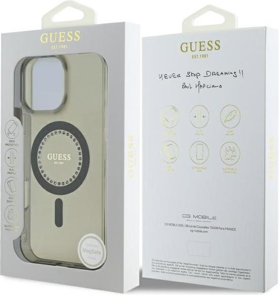 Produktbild Guess GUHMP16XPFTDTEK iPhone 16 Pro Max 6.9" czarny/black hardcase IML Rhinestones MagSafe (Apple iPhone 16 Pro Max)