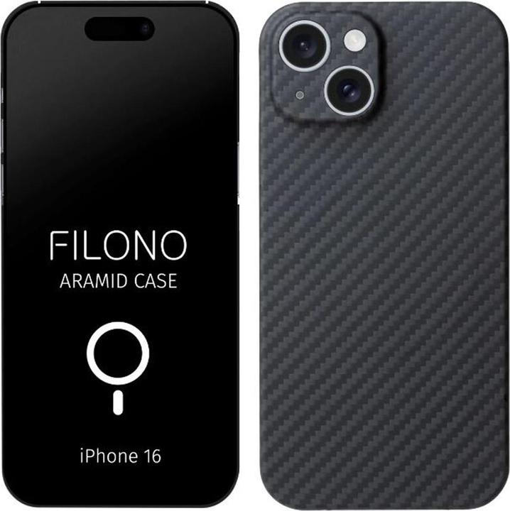 Filono MagSafe Backcover aus echtem Carbon Carbon Black (Apple iPhone 16)