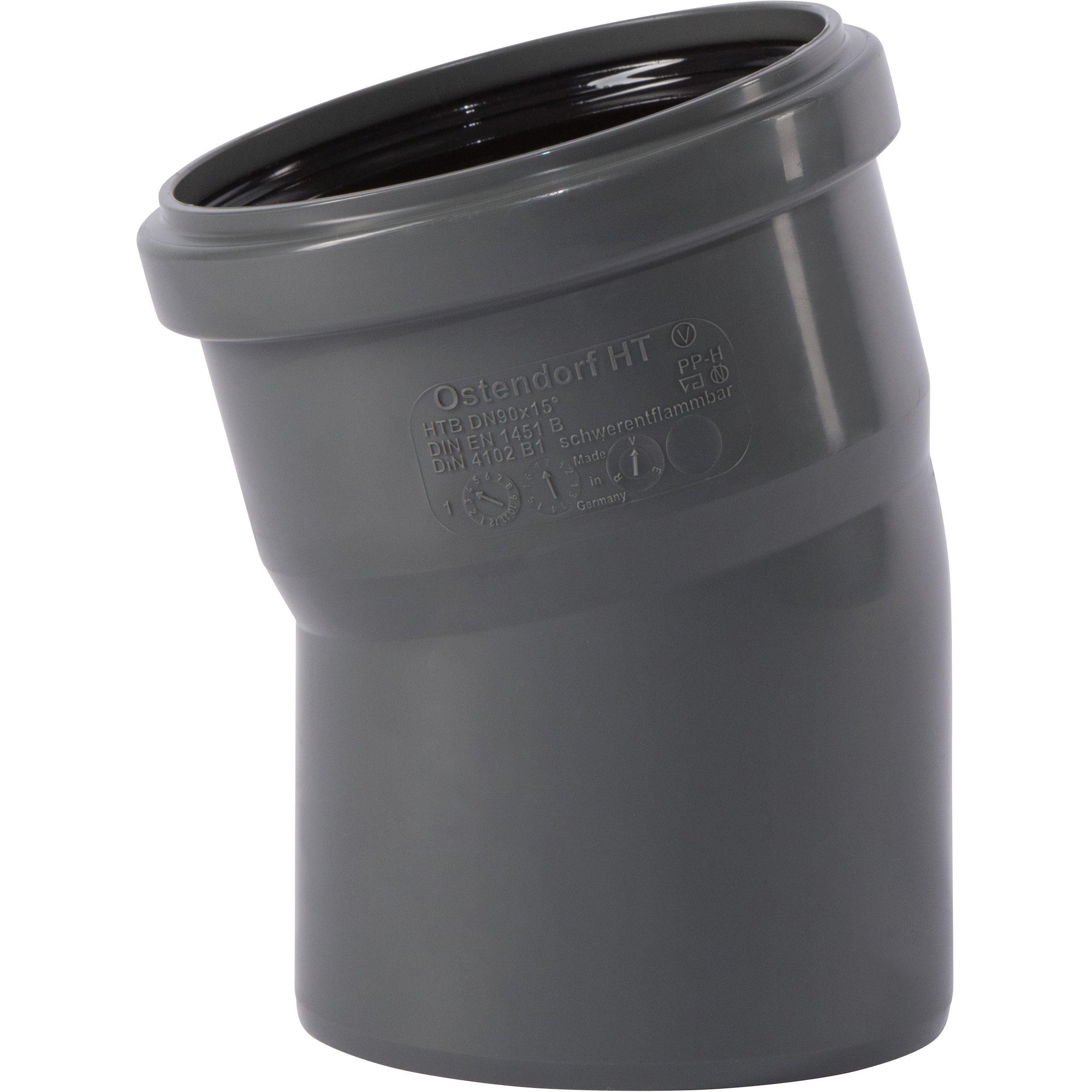 Ostendorf, Rohrverbindungstechnik, HTsafe-Bogen B DN/OD 90, 15Grad (Winkelverbindung)