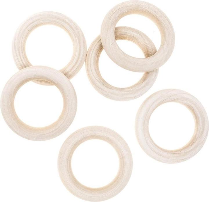 Actual product image DP Craft Makaram-Ring aus Holz 55mm 6 Stk