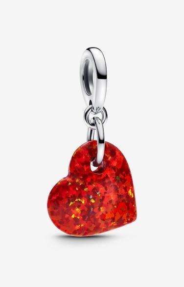 Immagine prodotto Pandora Opalescent Red Heart Dangle Charm (Argento 925)