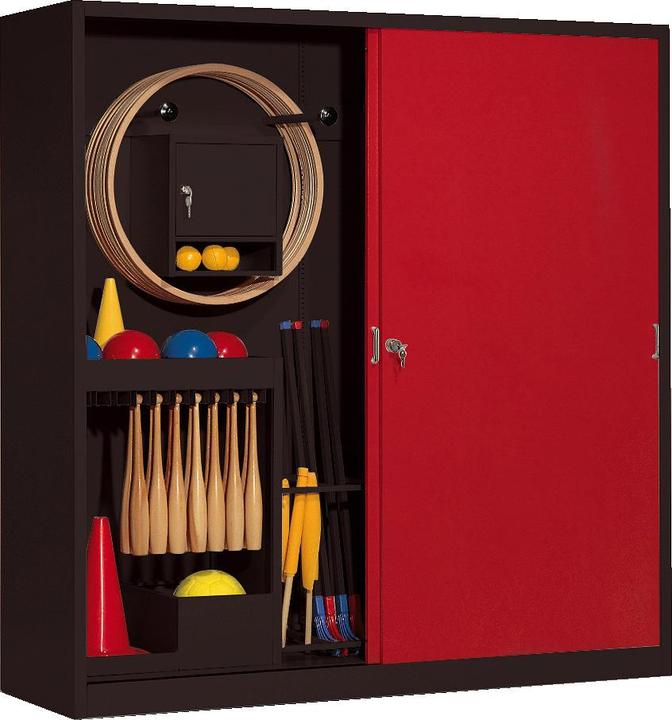 Immagine prodotto C+P Armadietto per attrezzature sportive (HxLxP: 195x190x60 cm, con porte scorrevoli in lamiera piena