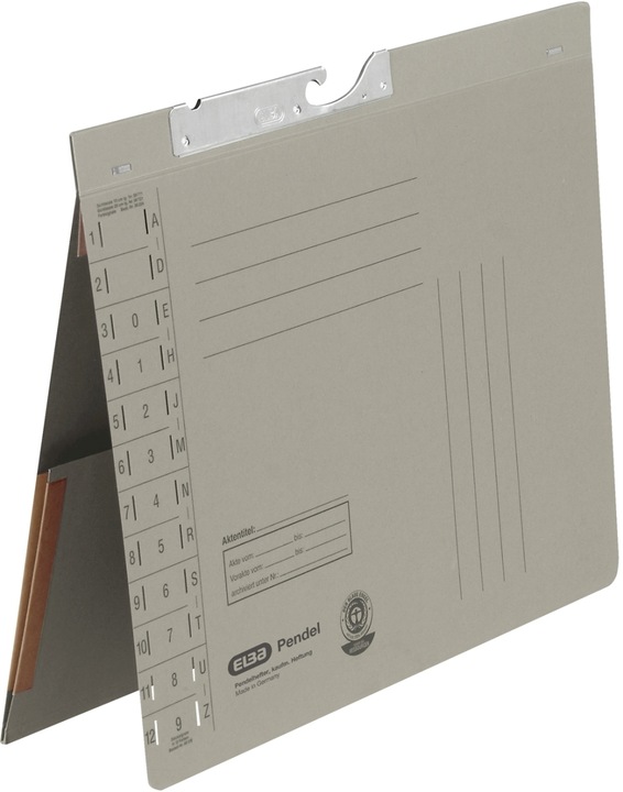 Produktbild Elba Pendelhefter mit Tasche, DIN A4, Manilakarton, grau (A4, 50 x)