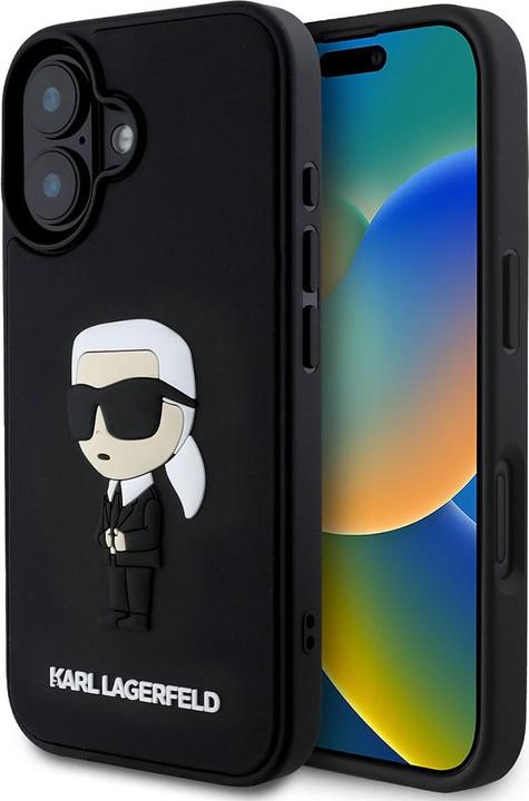 Produktbild Karl Lagerfeld 3D Rubber Ikonik Case for iPhone 16 Black (Apple iPhone 16)
