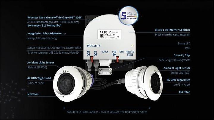 Produktbild Mobotix ONE-S Dual Kamera Body ohne Objektiv (3840 x 2160 Pixels)