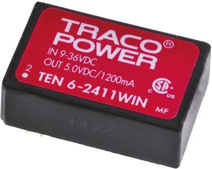 Actual product image TracoPower DC/DC converter,9-36Vin,5Vout 1.2A,6W