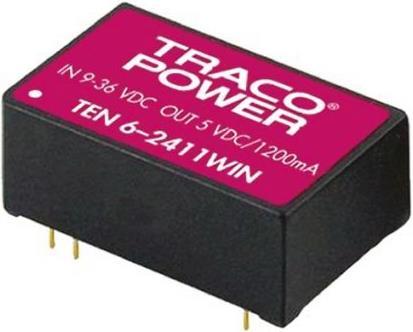 Produktbild TracoPower DC/DC-Wandler 9-36Vin +/-5Vout 0,5A 5W