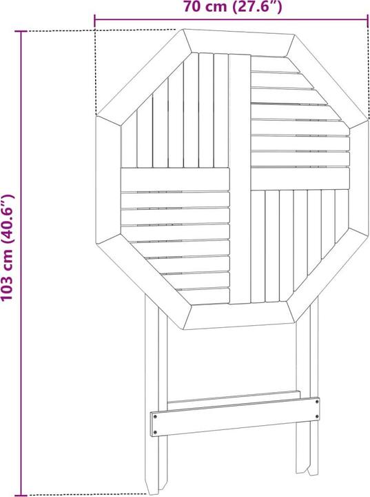 Actual product image vidaXL Gartentisch Klappbar Ø70 x 75 cm Akazie (70 cm)