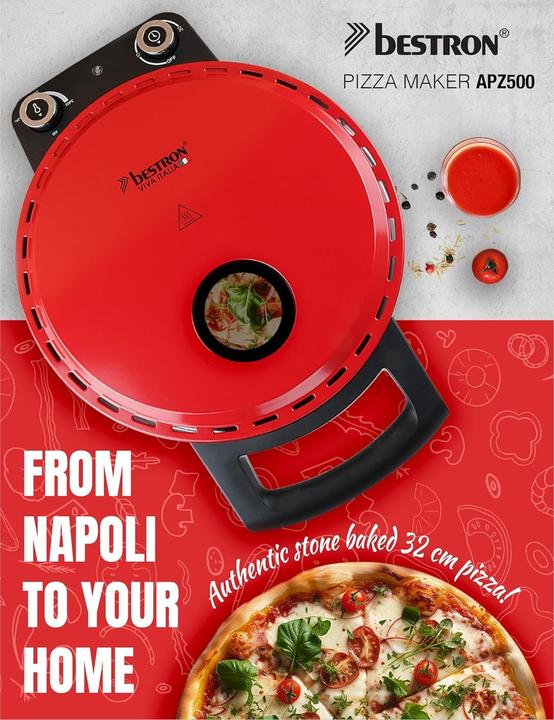 Actual product image Bestron Pizza maker, red