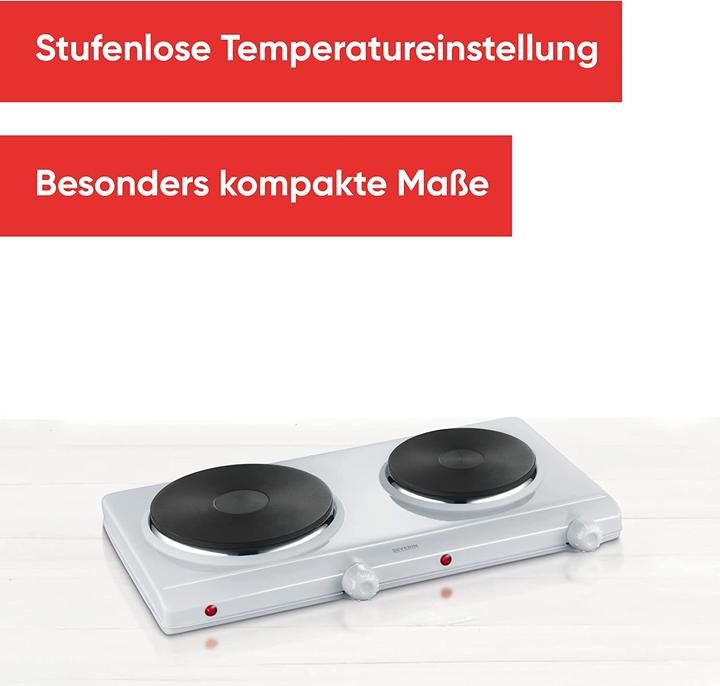 Actual product image Severin Double Hotplate White Single
