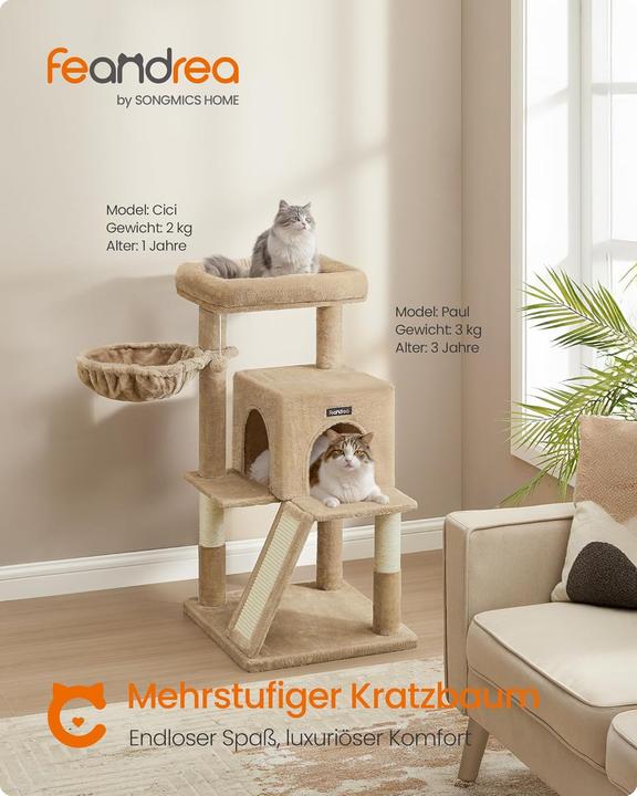 Produktbild Feandrea Katzenbaum mit Plattform und Höhle (Kamelbraun)