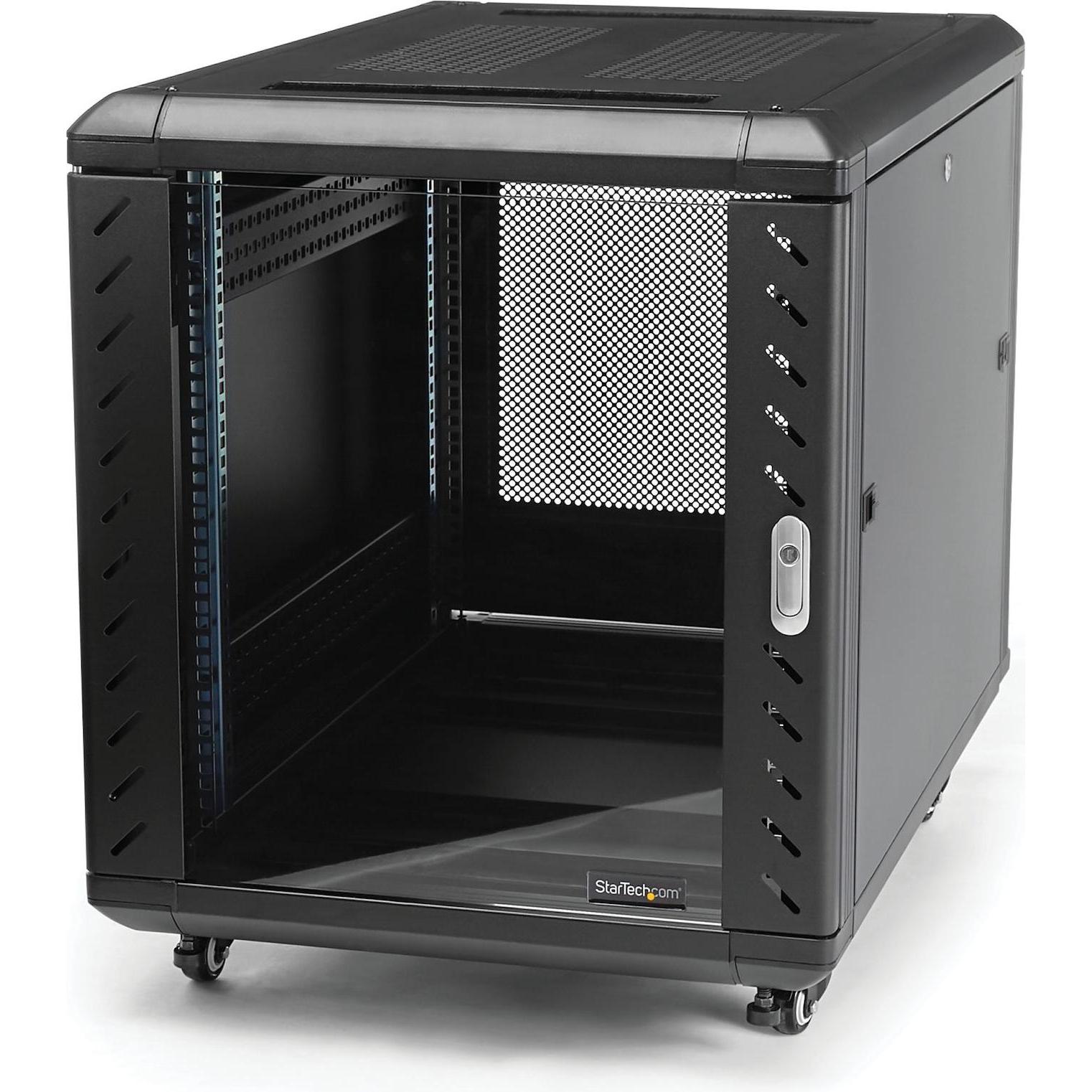 StarTech 15U Server Rack Cabinet (15 HE, 19 Zoll Rack), Serverschrank, Schwarz